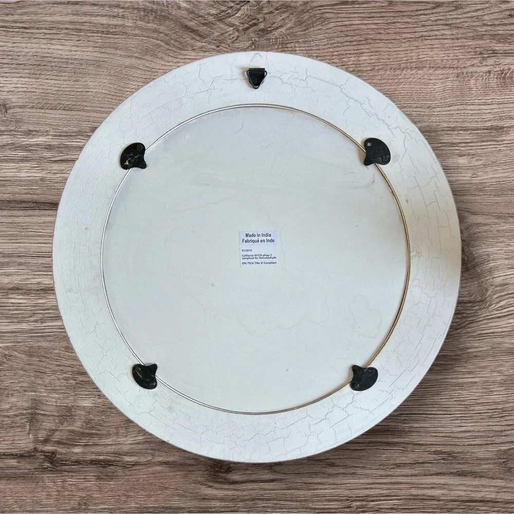 Mirrored, Distressed Round 'Give Thanks' Wall Decor New